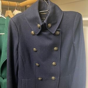 Worthington Wool Coat Navy with Brass Buttons Size Small
